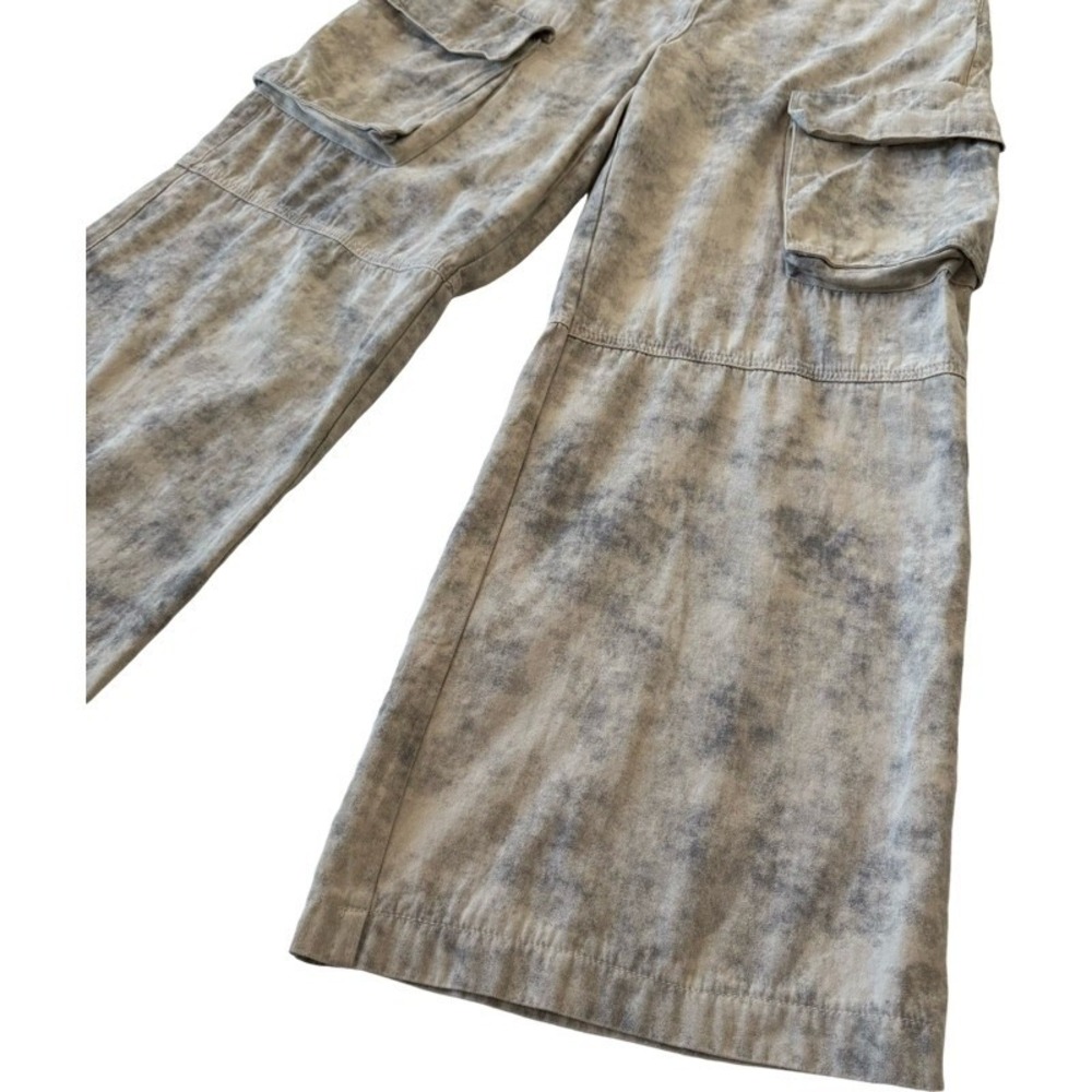 FREEMARKET Women's Cargo Pants Wide Leg Tie Dye Large Streetwear Y2K Artsy Boho - Picture 12 of 14